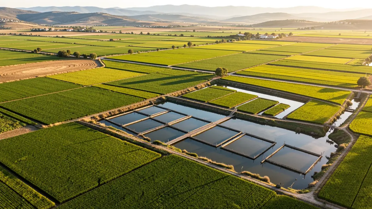Imatge genèrica de camps d'arròs i muscleres al Delta de l'Ebre.