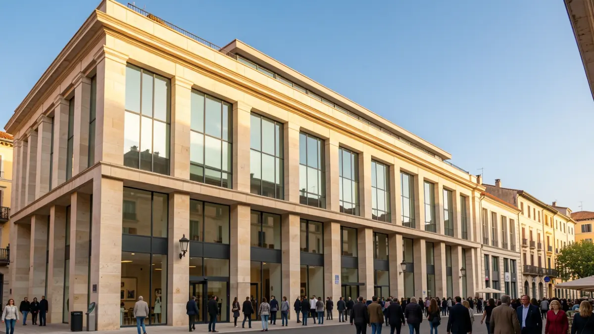 Image of a shopping center facade in Barcelona.