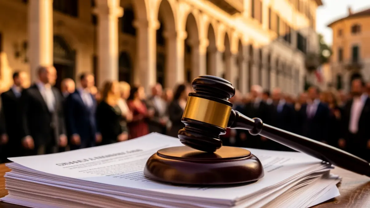 Imatge genèrica d'un martell de jutge sobre documents legals.