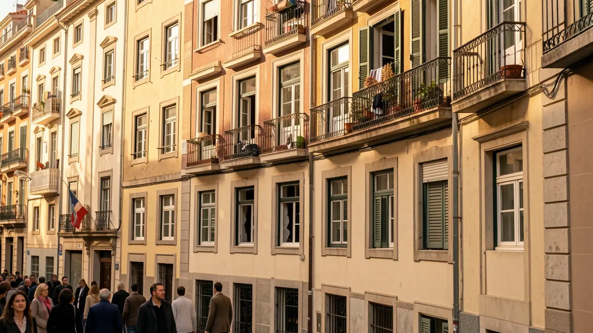 Imagen genérica de un edificio residencial en Barcelona con signos de ilegalidad.