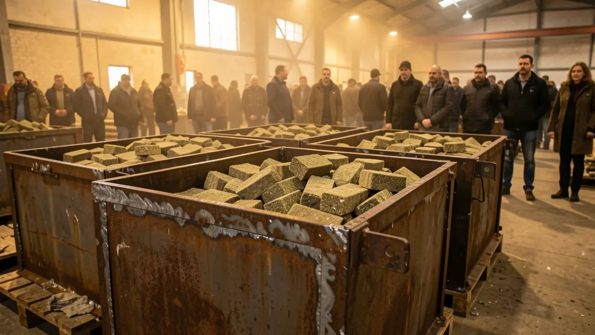 Cajas de hierro con hachís encontradas en una nave industrial.