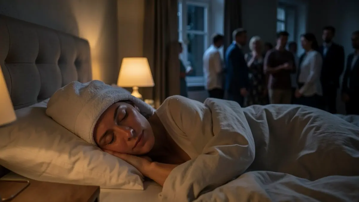 Generic image of a person sleeping peacefully in a room during a hot summer night.
