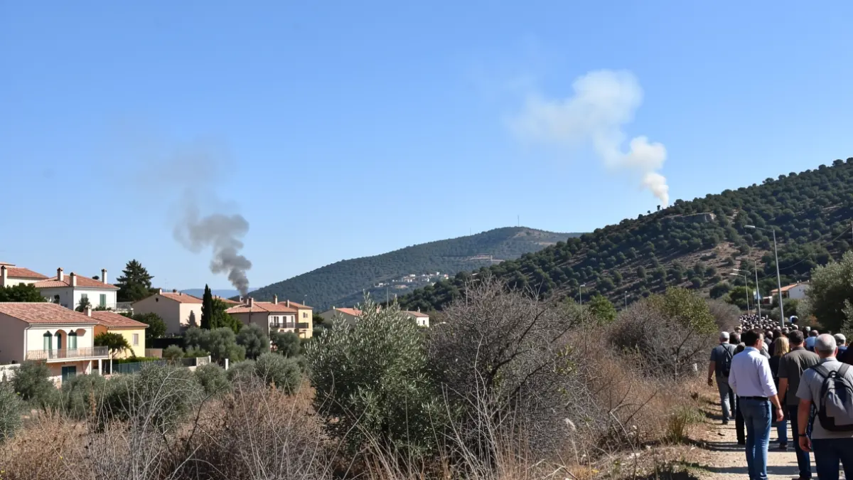 Generic image of fire smoke in a Mediterranean urban area.
