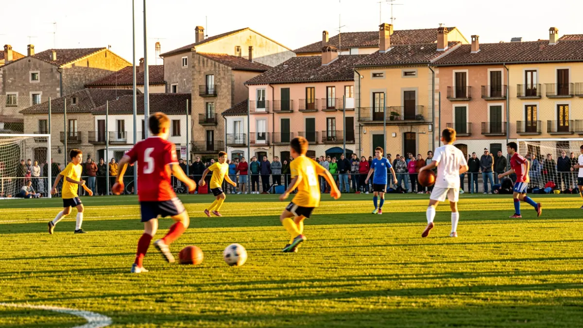 Imatge genèrica d'un camp esportiu amb nens jugant a futbol i bàsquet.