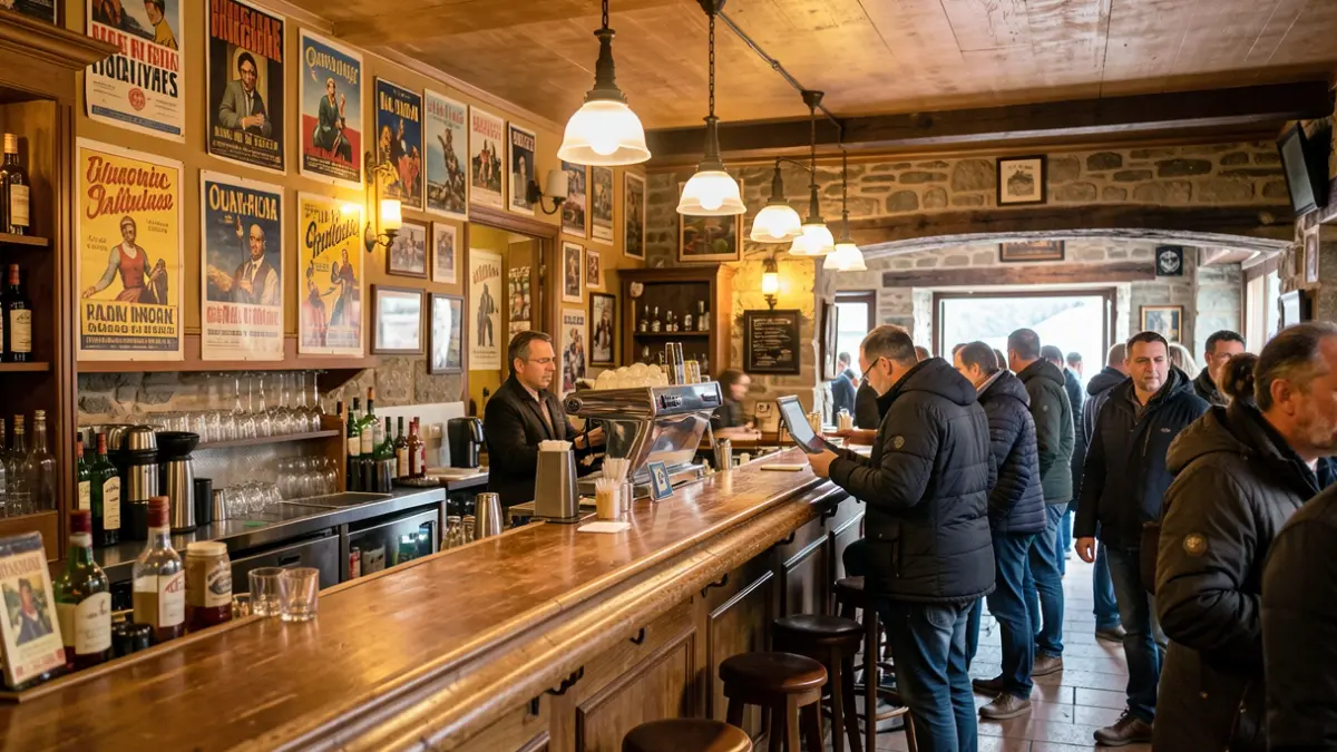 Generic image of the interior of a traditional Catalan bar in the Pyrenees.