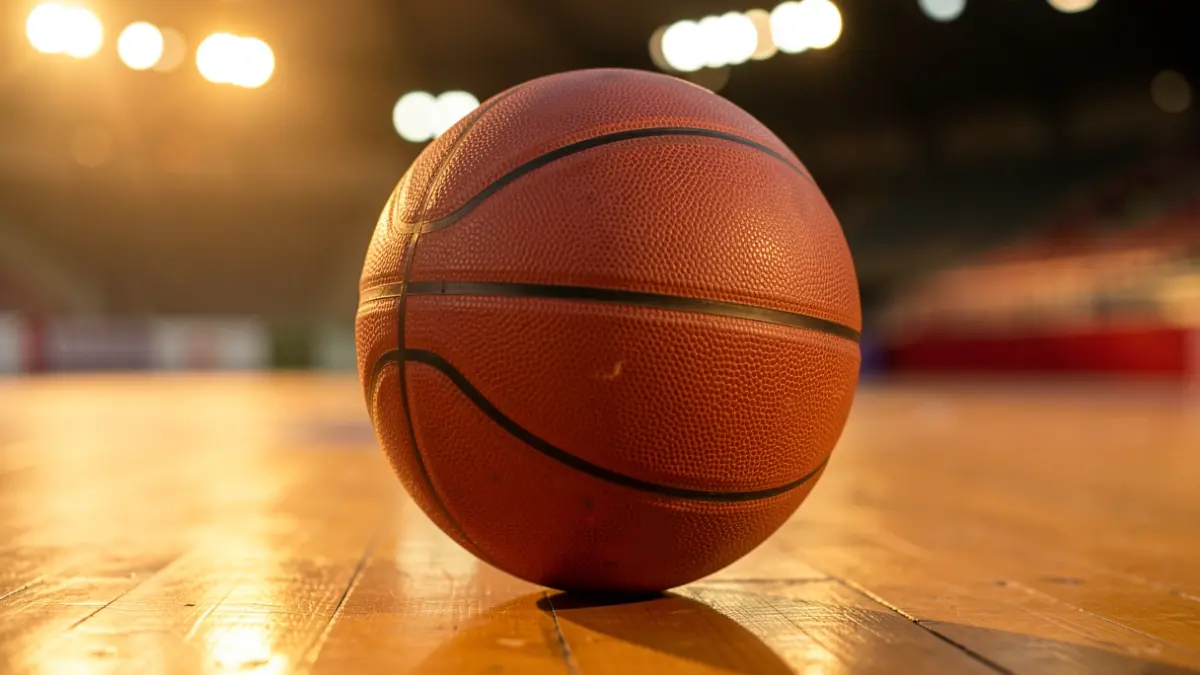 Imagen genérica de un balón de baloncesto en el suelo.