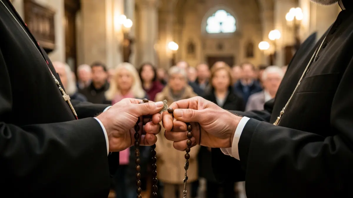 Generic image of a bishop holding a rosary.