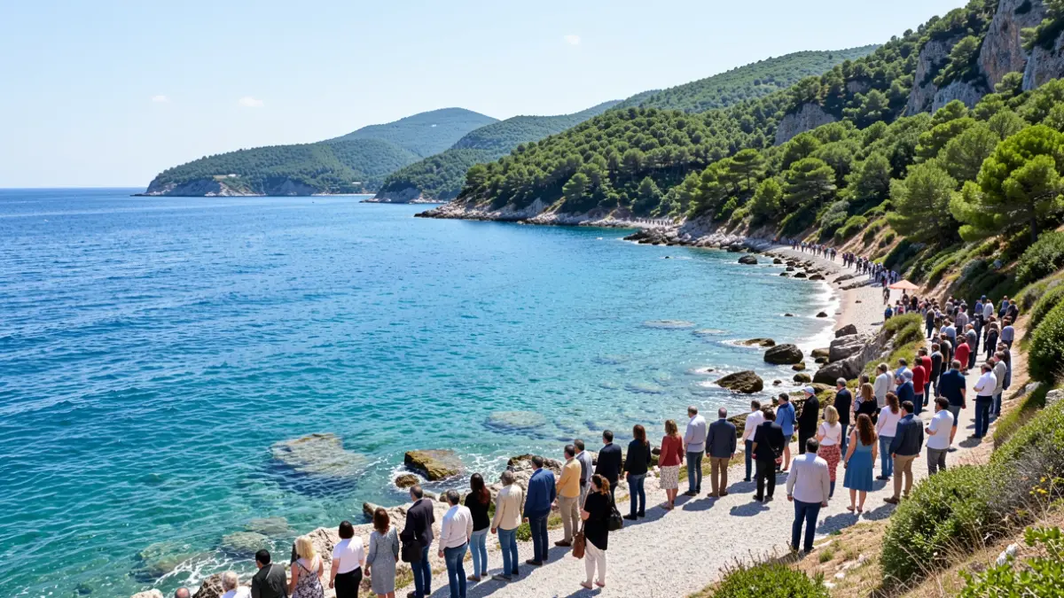 Imagen genérica de la costa mediterránea con aguas azules y colinas verdes.