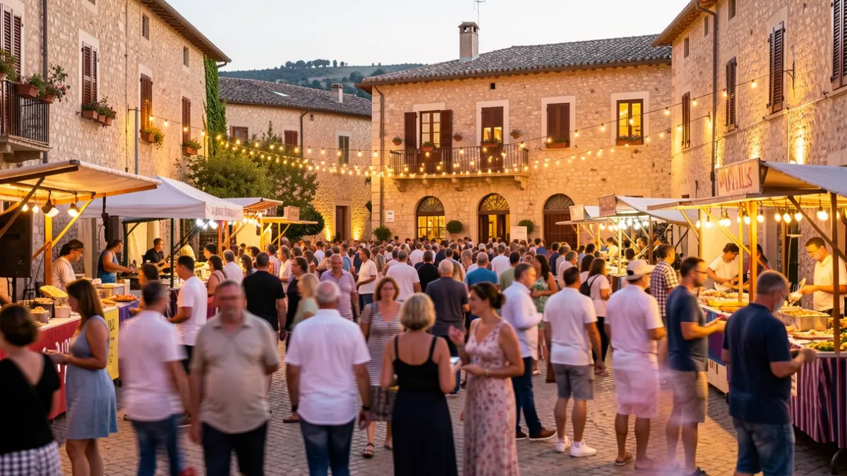 Generic image of an outdoor festival with people enjoying music and food.