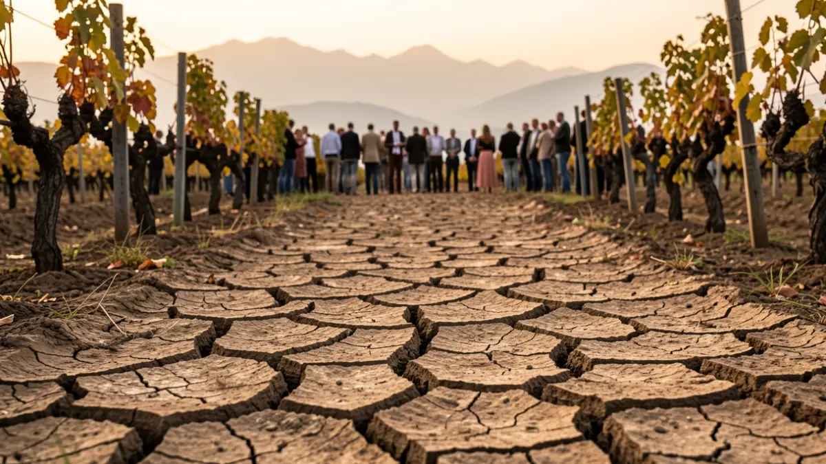 Viñedos afectados por la sequía en montaña.