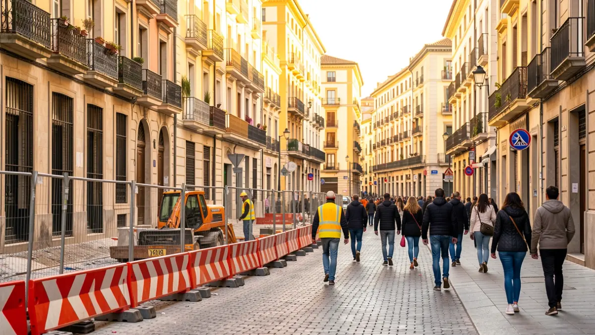 Imatge genèrica de reurbanització d'un carrer a Barcelona.
