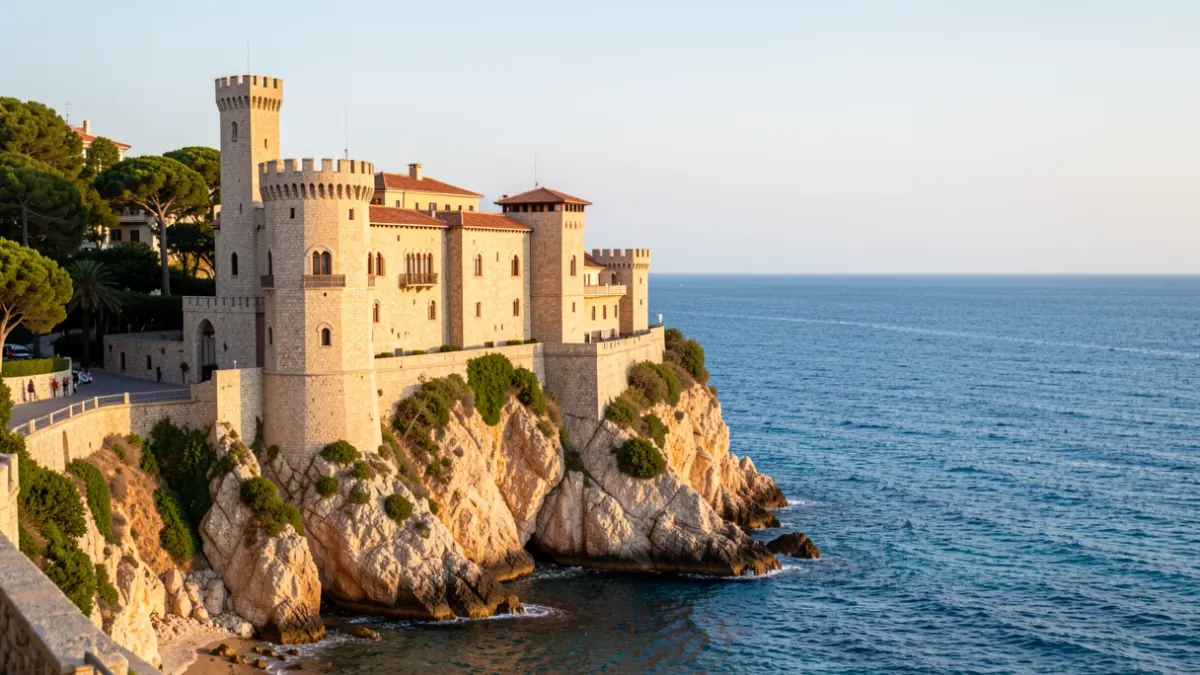 Castle in Lloret de Mar overlooking the sea.