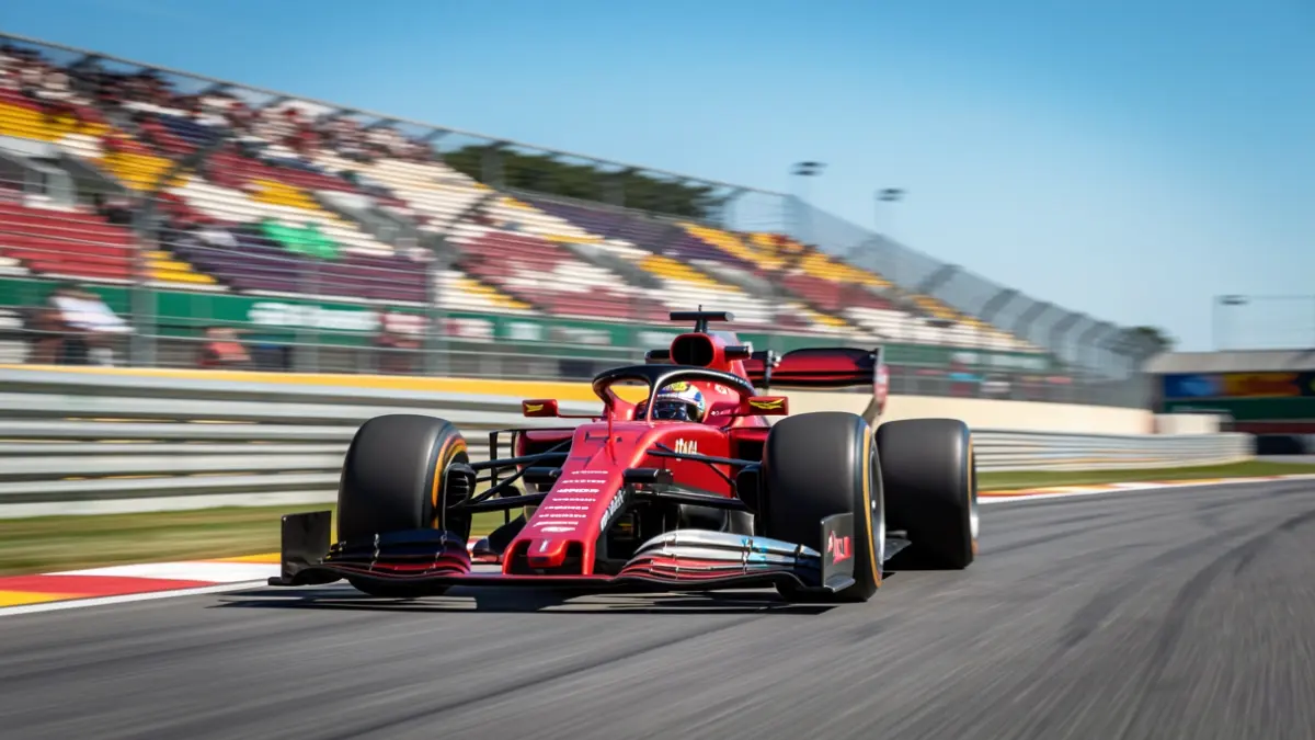 Imatge genèrica d'un cotxe de Fórmula 1 en cursa al Circuit de Barcelona-Catalunya.