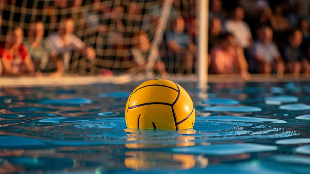 Generic image of a water polo ball in water.