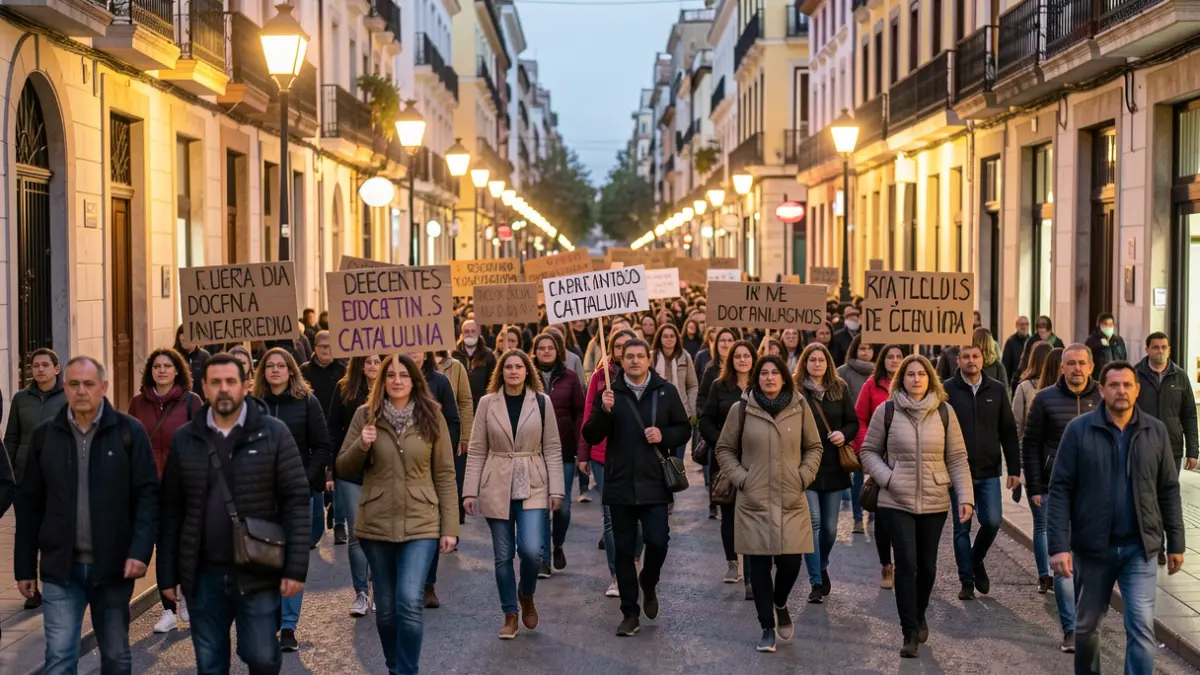 Imatge genèrica de manifestació de docents a Catalunya.