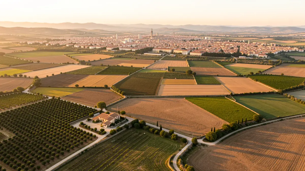 Vista aèria genèrica de la comarca del Segrià a Lleida.
