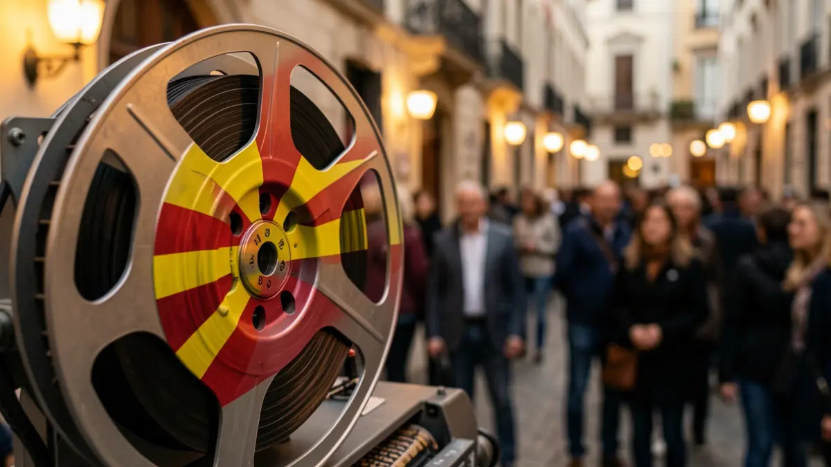 Imagen genérica de un rollo de película con detalles de la cultura catalana.