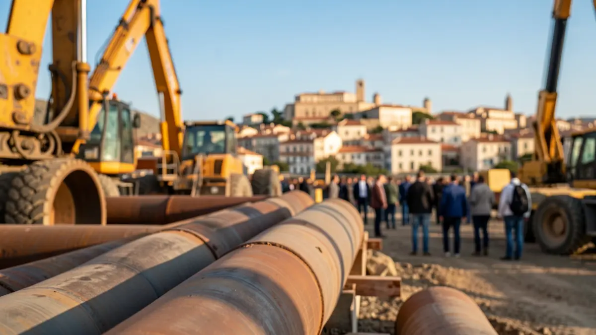 Imatge genèrica d'obres d'infraestructures en un entorn urbà mediterrani.