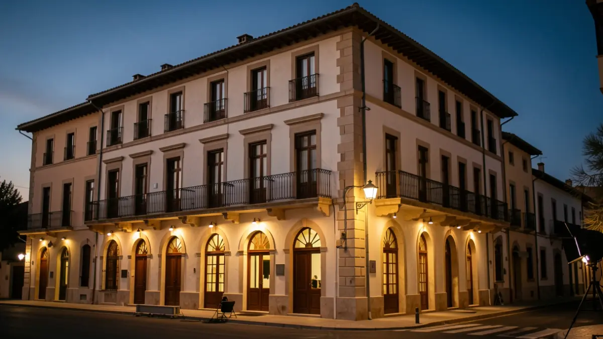 Imagen genérica del edificio Kipps de Agramunt utilizado como set de rodaje.