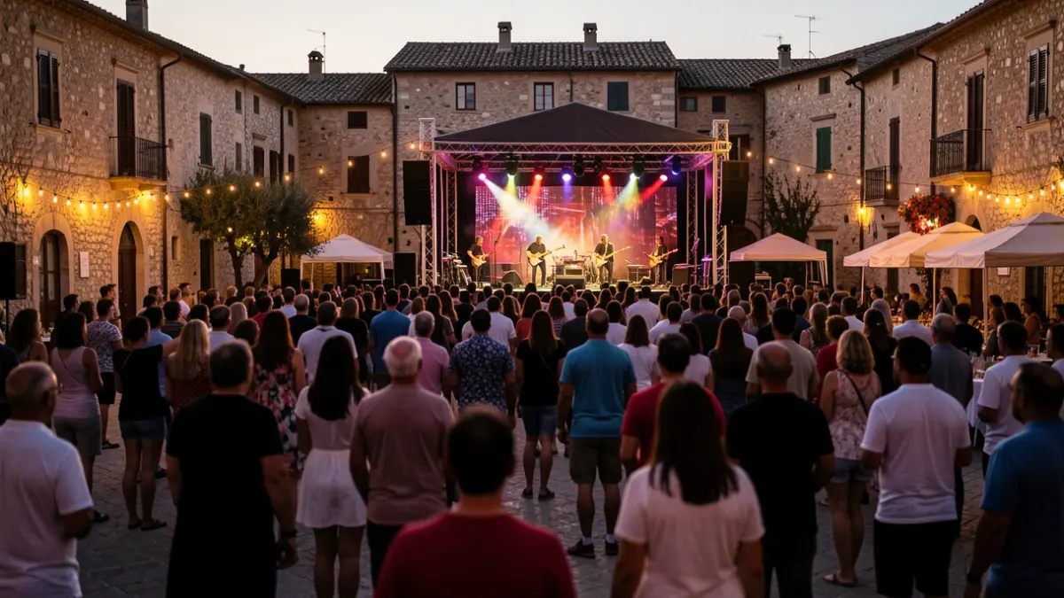 Imagen genérica de un festival de música al aire libre con público y escenario.