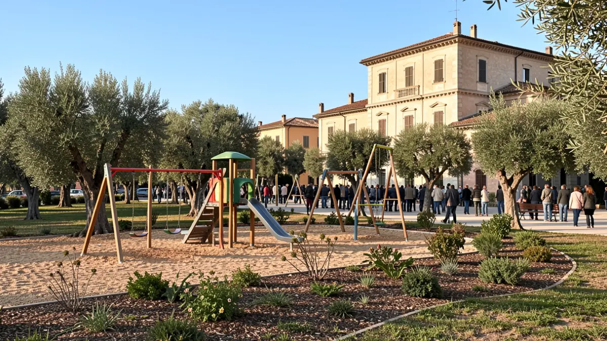 Renovation work on a children's playground in Maria Mercè Marçal park in El Morell.