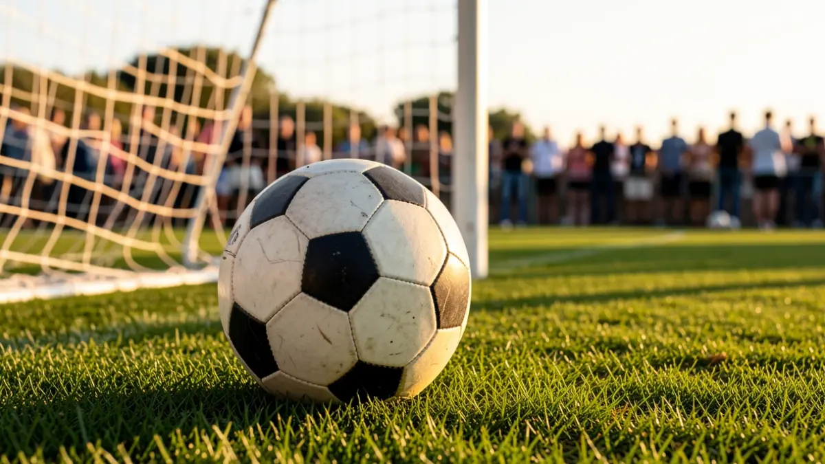 Imagen genérica de un balón de fútbol sobre césped verde.
