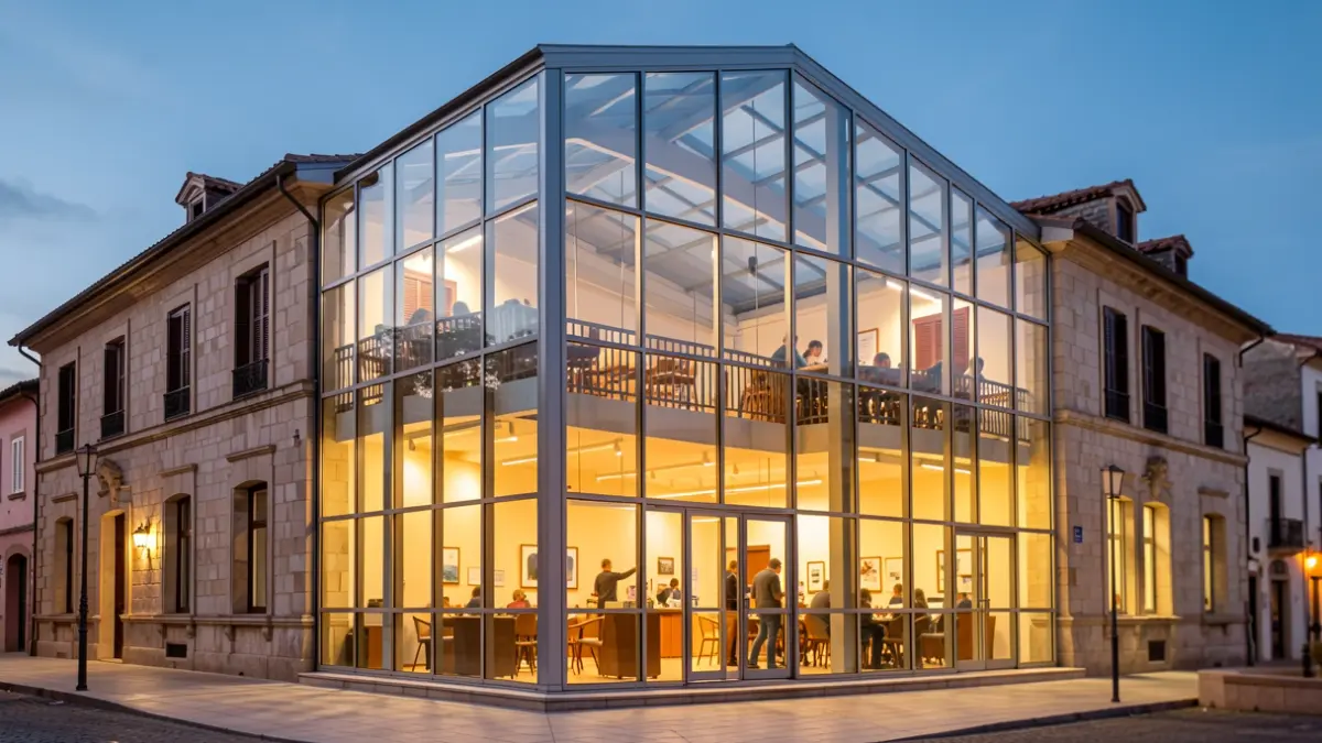 Imatge del nou Palau de Vidre a Lleida, un edifici emblemàtic reobert com a hotel d'entitats.