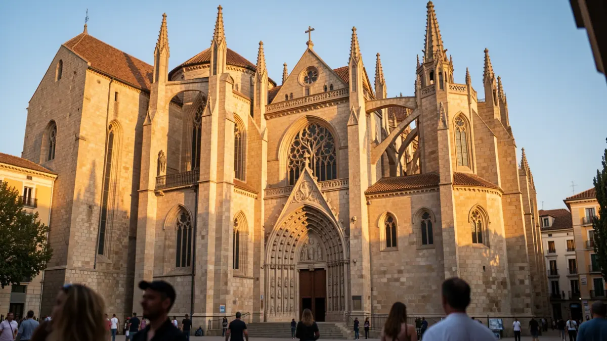 Imagen genérica de la Catedral de Barcelona con luz cálida.
