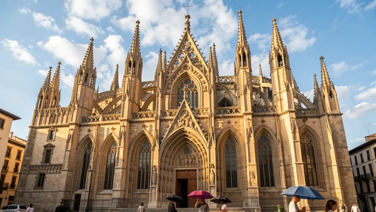 Imagen de la Catedral de Barcelona durante la visita del Papa.