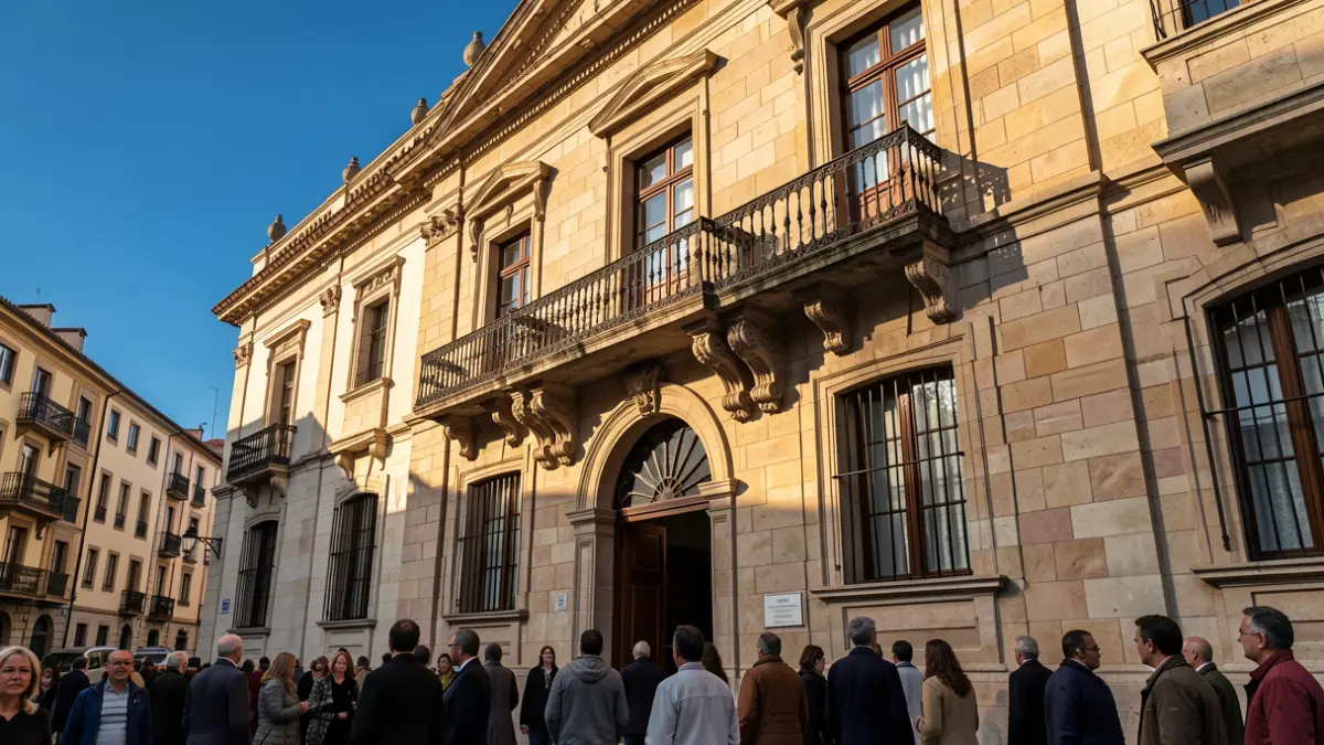 Generic image of a Catalan municipal building in warm light.