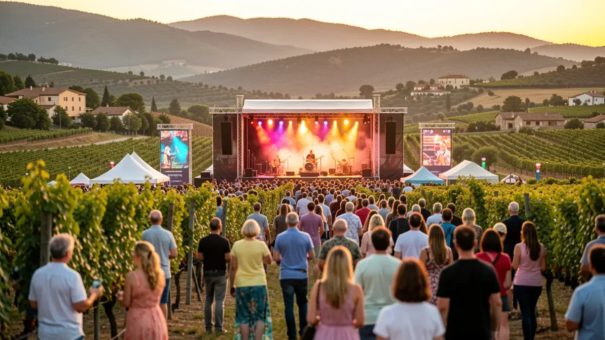 Imatge genèrica d'un festival de música a un entorn de vinyes catalanes.