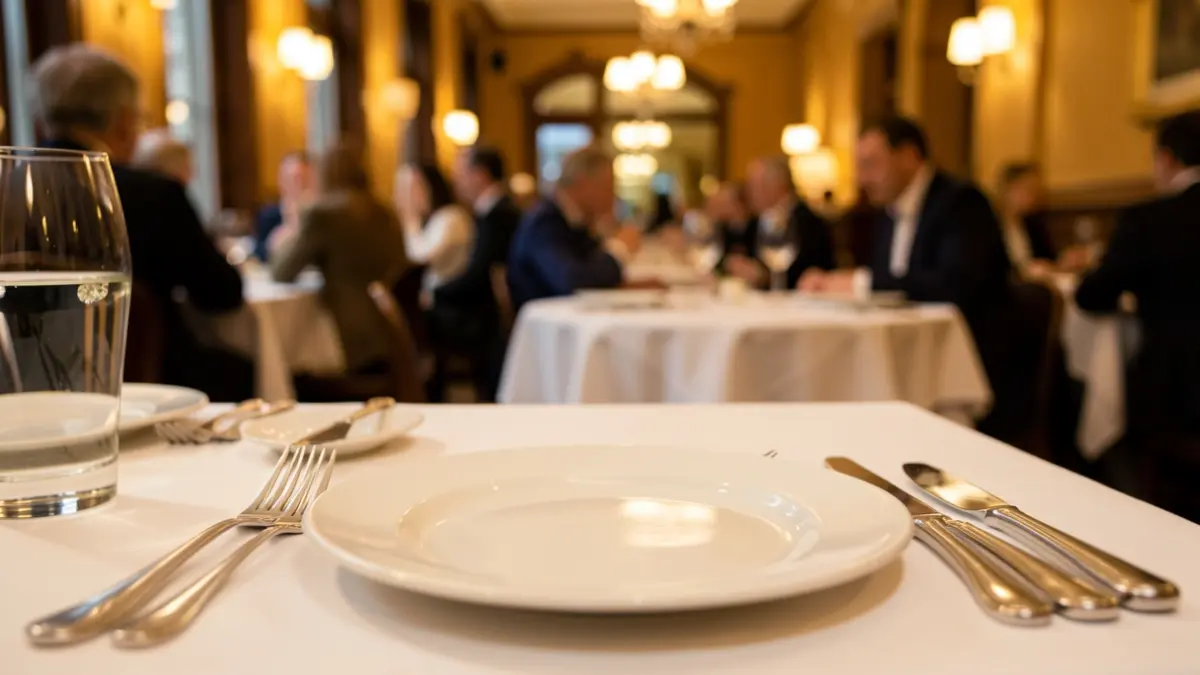 Imagen genérica de una mesa de restaurante preparada.