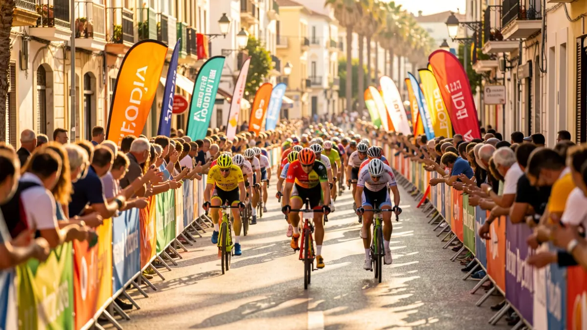 Generic image of a cycling race in Tarragona with spectators.