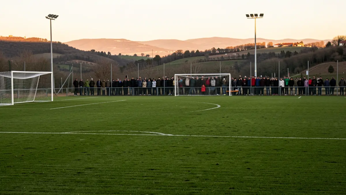 Football pitch in Campdevànol with summer light.