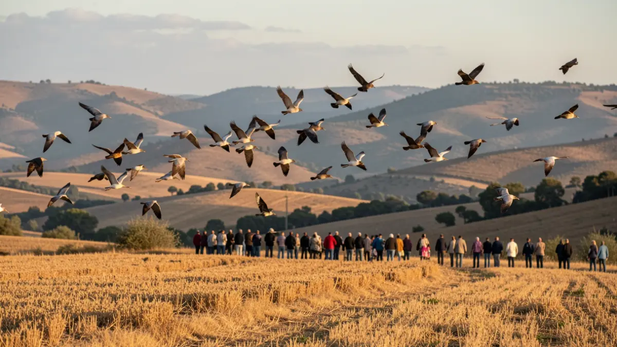Generic image of birds flying over the landscapes of Lleida.