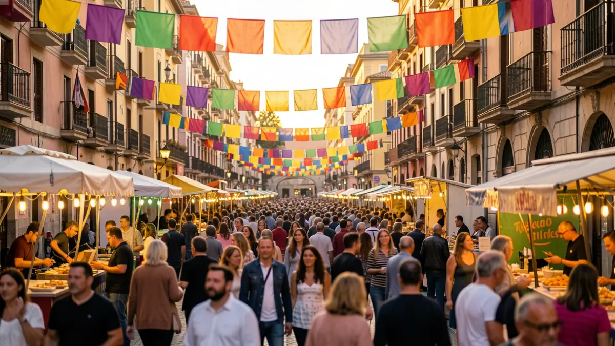 Imatge genèrica d'una festa major al barri del Turó de la Peira, Barcelona.