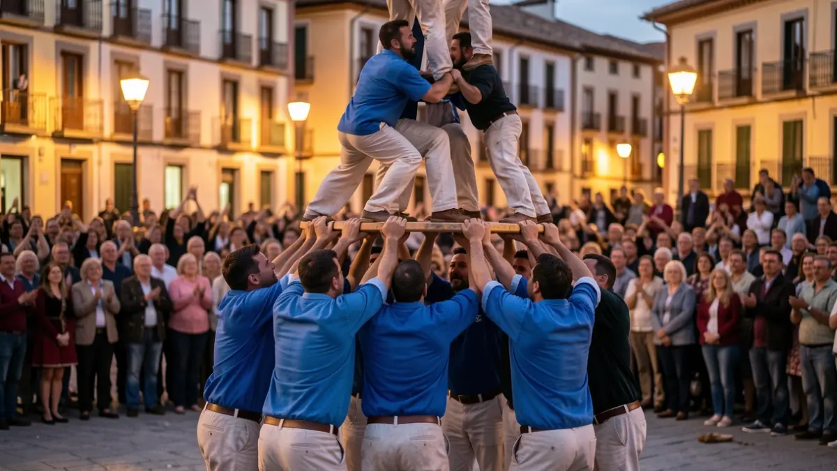 Imagen genérica de castellers practicando un ensayo abierto a la ciudadanía.