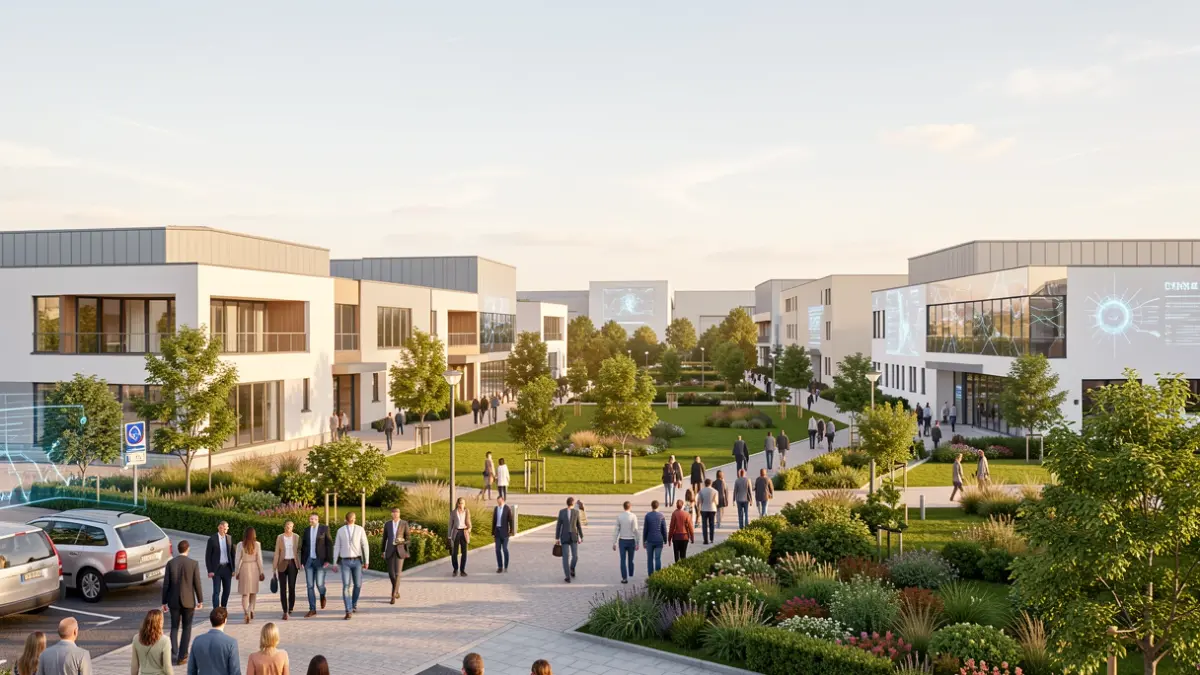 Imatge genèrica d'un parc industrial modern i innovador.