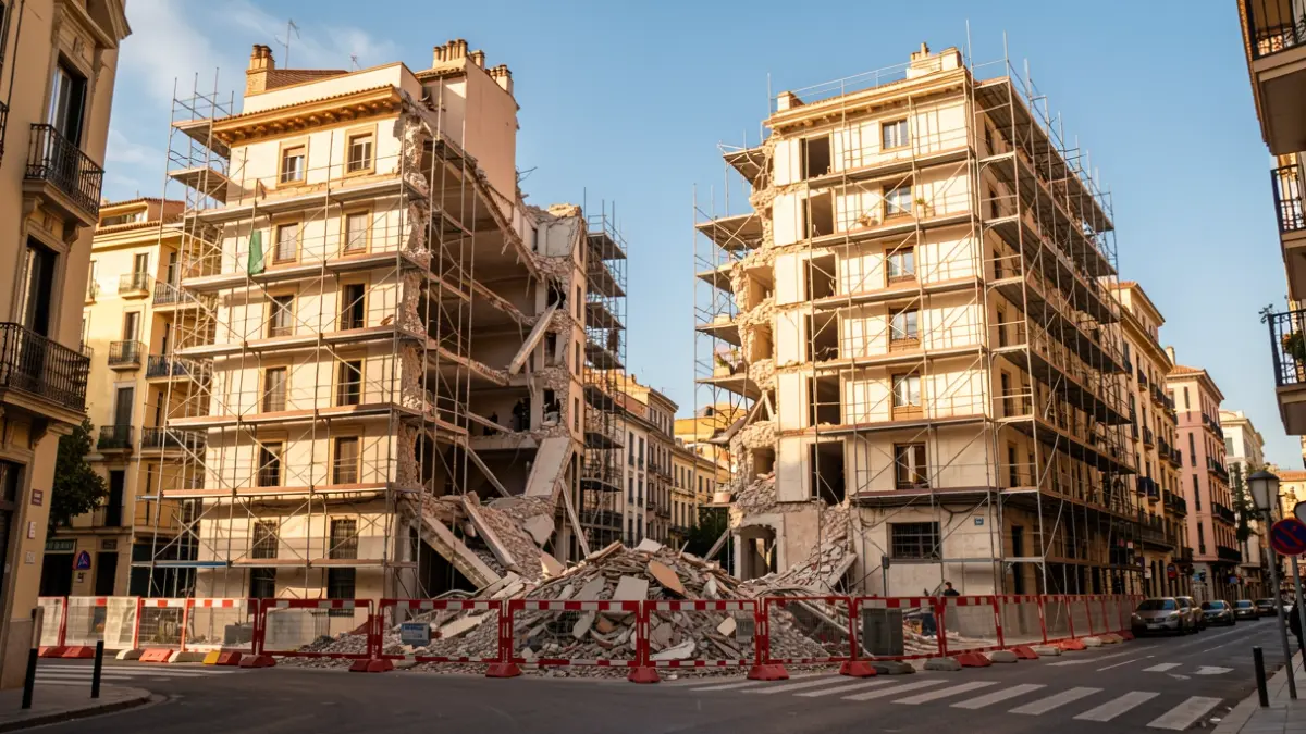 Generic image of demolition of old buildings.