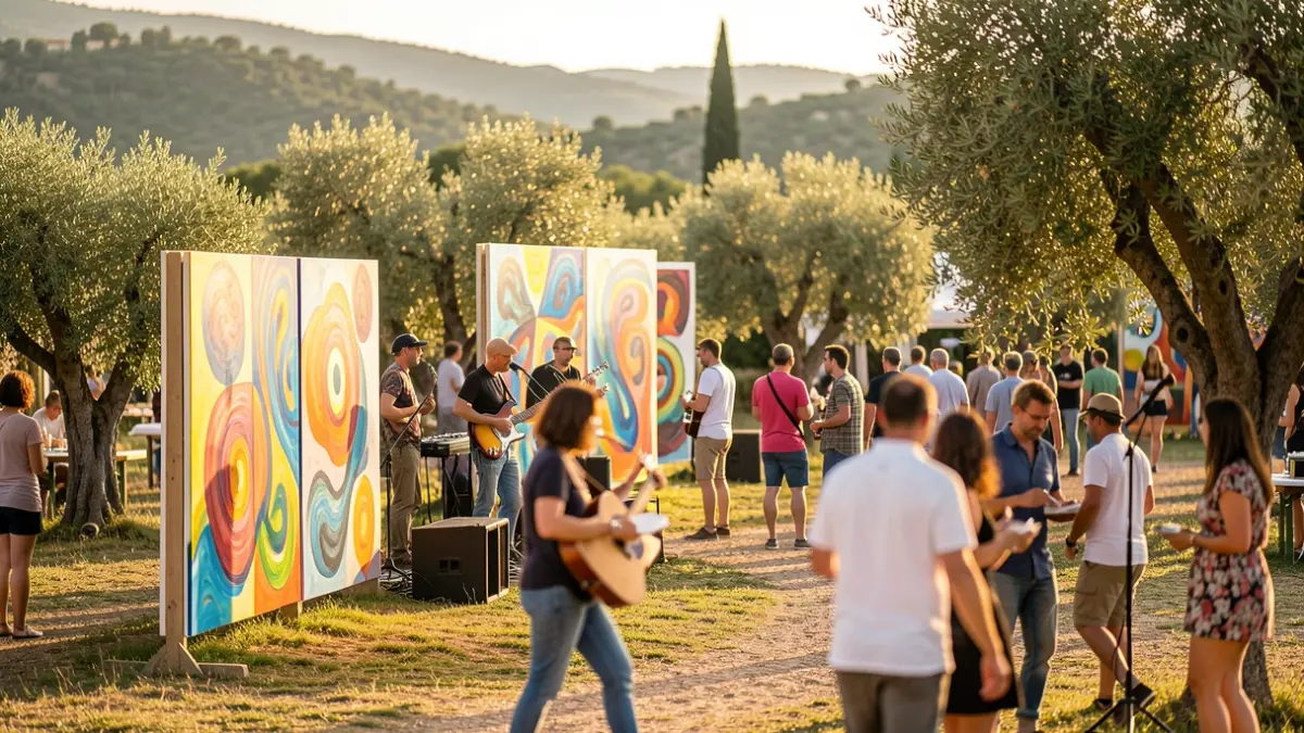 Imagen genérica de un festival cultural al aire libre en Cataluña, con instalaciones artísticas y ambiente festivo.