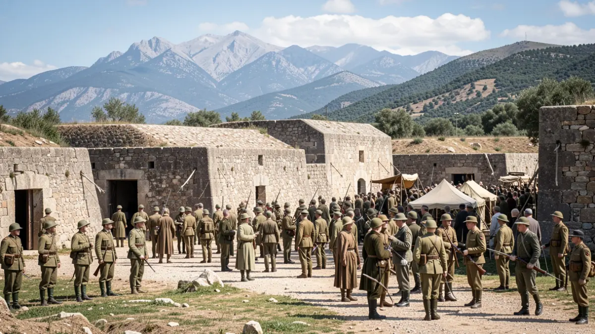 Recreació històrica de la Guerra Civil al Tossal de Sant Joan, Soriguera.