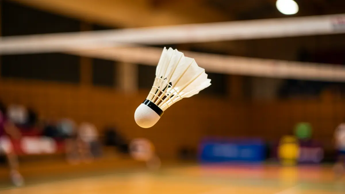 Generic image of a badminton shuttlecock in action.