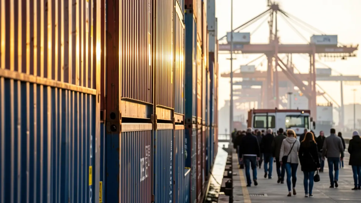 Generic image of containers at a port.