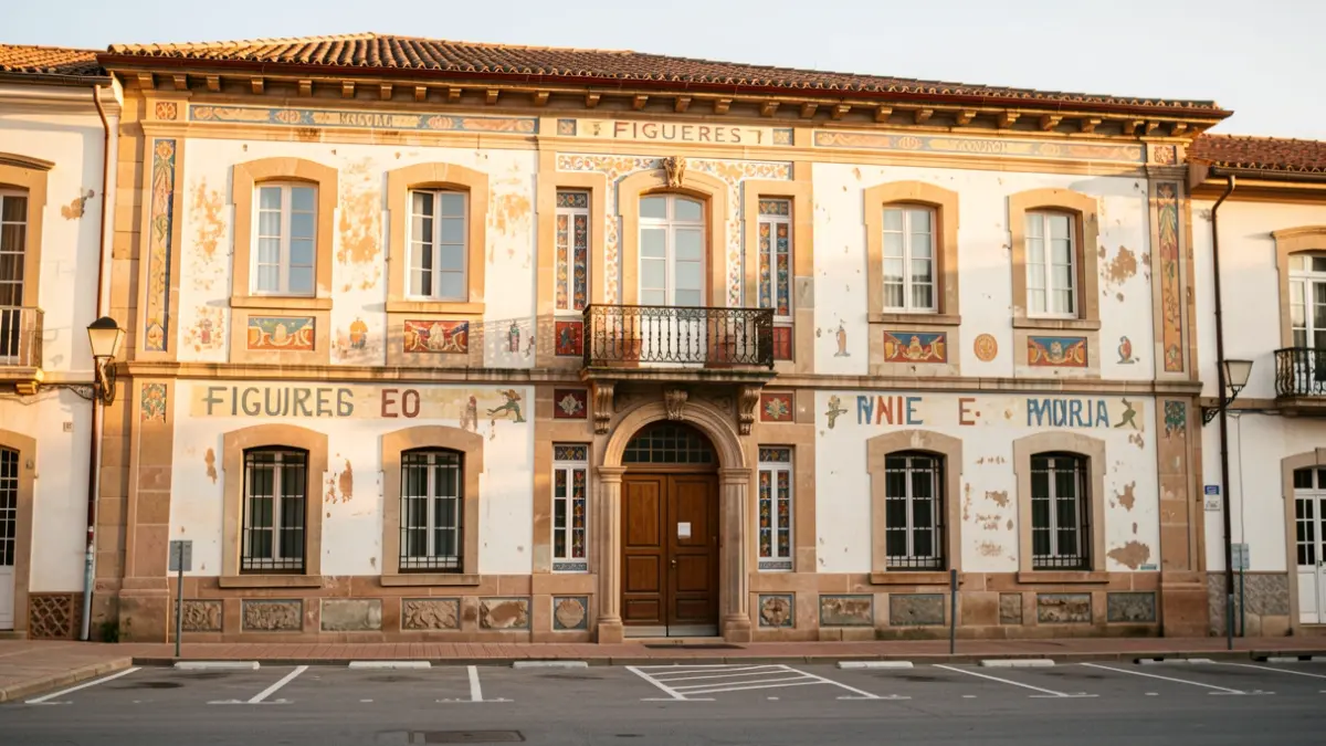 Façana de l'antiga nau d'Activa Exprés a Figueres, reconvertida en aparcament.