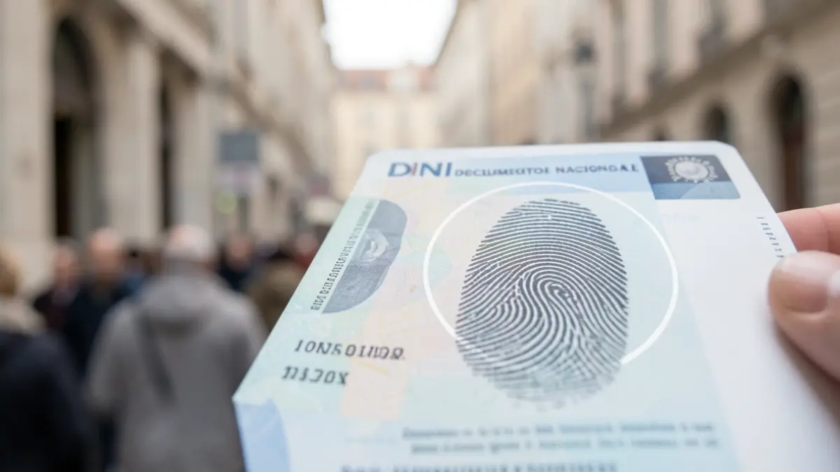 Fotocopia del DNI con una huella dactilar superpuesta.