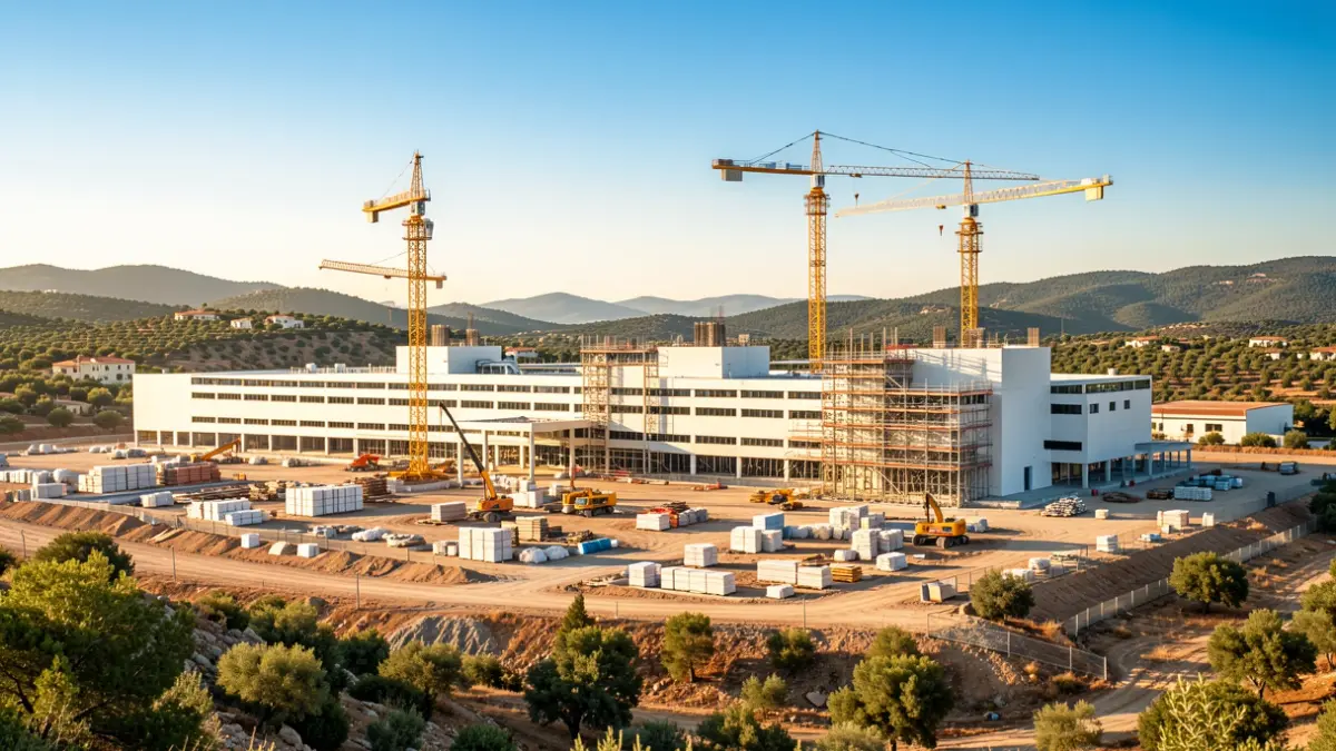 Imagen genérica de una obra industrial en construcción.