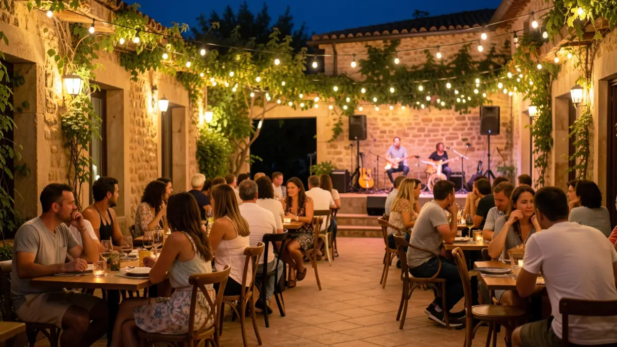 Generic image of a summer terrace with live music.