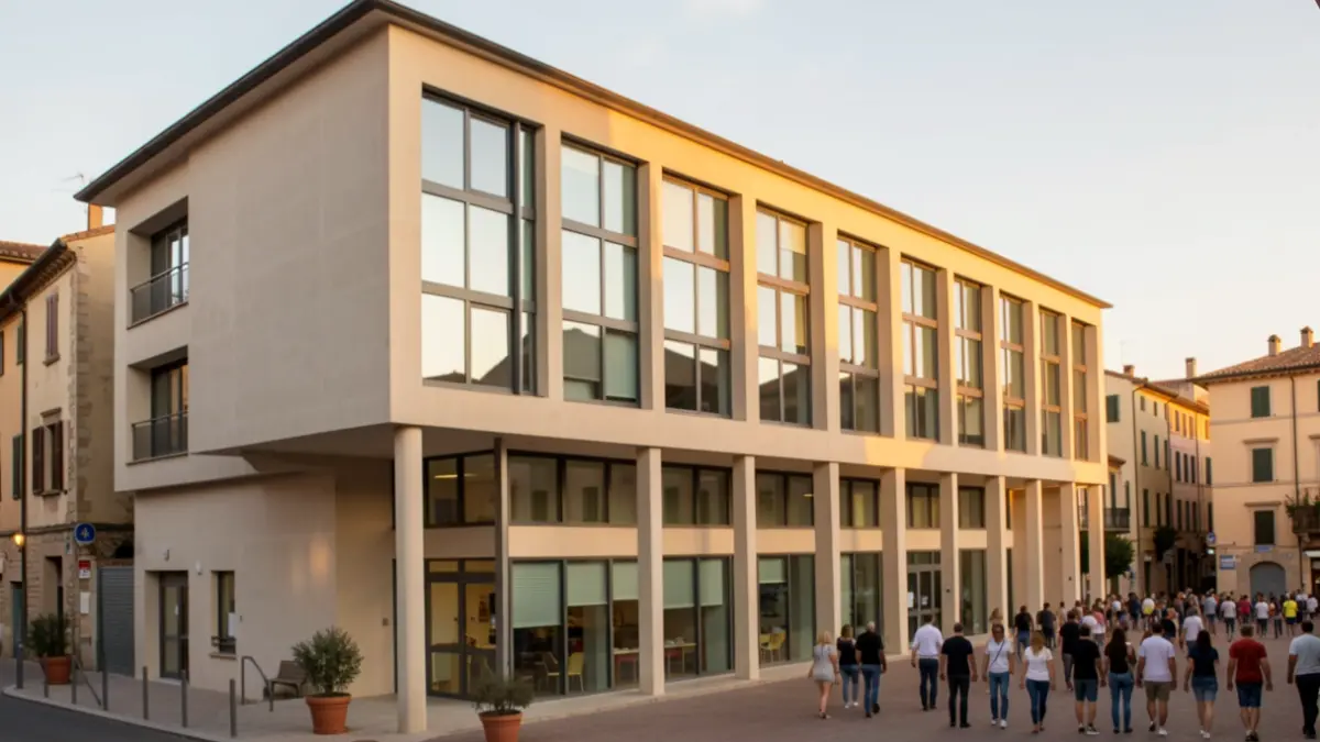 Imatge genèrica d'un edifici educatiu modern a una ciutat mediterrània.