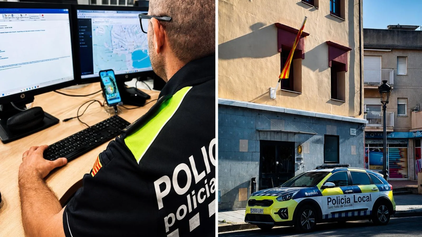 Policia Local de Sant Feliu de Guíxols utilitzant la plataforma HORUS.