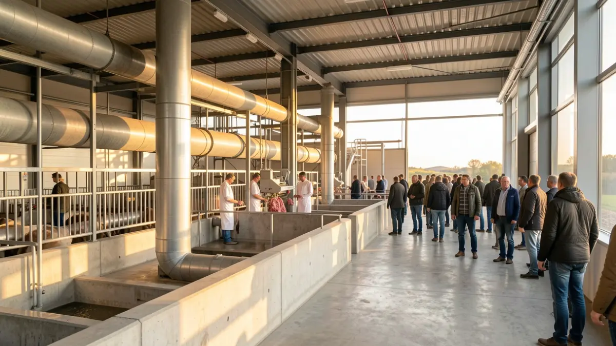 Generic image of a modern agricultural facility with pipes.